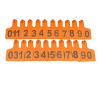 Étiquette d'oreille pour animaux d'élevage, Livestock Ear Tags Numbered 001-500 Multicolor Multiple Sizes Pack Of 100(Orange,7.5 * 10cm (2.95 * 3.93in) 201-300)