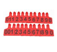 Étiquette d'oreille pour animaux d'élevage, Livestock Ear Tags Numbered 001-500 Multicolor Multiple Sizes Pack Of 100(Red,7.5 * 10cm (2.95 * 3.93in) 201-300)