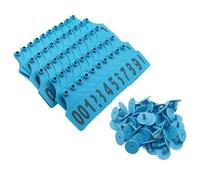 Étiquette d'oreille pour animaux d'élevage, Livestock Ear Tags Plastic Multicolor Multiple Sizes 100 Pcs No. 001-500(Blue,6 * 7.5cm (2.36 * 2.95in) 301-400)