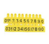 Étiquette d'oreille pour animaux d'élevage, Livestock Ear Tags Plastic Multicolor Multiple Sizes 100 Pcs No. 001-500(Yellow,7.5 * 10cm (2.95 * 3.93in) 001-100)