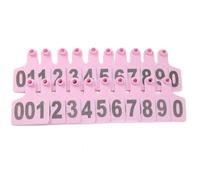 Étiquette d'oreille pour animaux d'élevage, Livestock Ear Tags Plastic Multicolor Multiple Sizes 100 Pcs No. 001-500(Pink,4 * 5cm (1.57 * 1.96in) 001-100)