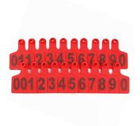 Étiquette d'oreille pour animaux d'élevage, Livestock Ear Tags Plastic Multicolor Multiple Sizes 100 Pcs No. 001-500(Red,7.5 * 10cm (2.95 * 3.93in) 001-100)