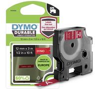 Dymo Étiquettes D1 résistantes 12 mm x 3 m – blanc sur fond rouge – pour LabelManager