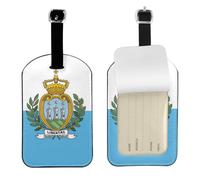 Étiquette élégante imprimée drapeau de Saint-Marin 10 x 7 cm pour valises, sacs de voyage