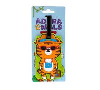 Étiquette en PVC pour bagages et valise, Alfie le Tigre, animaux doux, adoramals, accessoires et gadgets de voyage utiles, plaque signalétique enfants