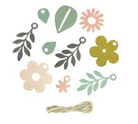 Etiquette Feuille Et Fleur Avec Cordelette 10 Pièces