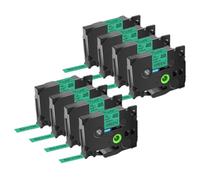 Étiquette laminée TZe731, 12mm, ruban noir sur vert, ruban TZ741 721, Compatible avec l'étiqueteuse D210 550 E200, 4 paquets de 8(8PK)