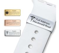 Étiquette Médicale Personnalisée pour Montre - Gravure Laser des Informations d'Urgence - Plaque de Sécurité Étanche - Pour Sportifs, Séniors et Voyageurs