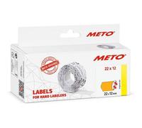 Meto Étiquettes pour étiqueteuse manuelle 22×12 mm, 1 ligne, 6 000 étiquettes, orange fluo