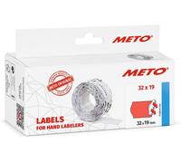 Etiquette Meto 32x19mm,Rouge Fluo, Permanent 5 Rouleaux (30007361)