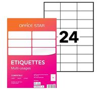 Étiquette multi-usages 70 x 37 mm Avery Office Star blanche - Boîte de 2400