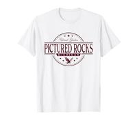 Étiquette Nationale du lac Michigan sur la Photo Rocks T-Shirt