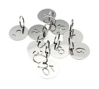 Étiquette Numérique Ronde De 30mm, Porte-clés En Acier Inoxydable, Étiquettes D'identification, Pendentif Plaque Ajourée Personnalisé Pour D'Identification(101-150)