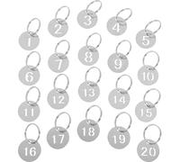 Étiquette numérotée en acier inoxydable, Étiquettes numériques en acier inoxydable 1-200 for porte-clés et cordons argent 2,3x2,3x0, cm(100-150)