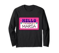 Étiquette personnalisée Hello My Name is Maria Manche Longue