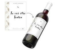 Étiquette personnalisée naissance (lot de 2) - Tu vas être Tonton? Mariage - Cadeau Unique - A Coller sur Bouteille de vin - Annonce naissance - Demande tonton