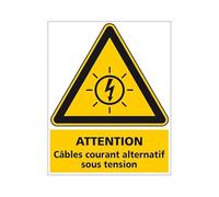 ETIQUETTE PHOTOVOLTAIQUE CABLES COURANT ALTERNATIF (C1246). Signalisation Photovoltaïque -