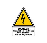 ETIQUETTE PHOTOVOLTAIQUE DANGER INSTALLATION ELECTRIQUE (C0849). Signalisation Photovoltaïque -