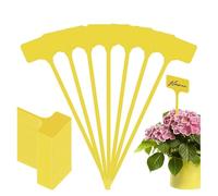 Etiquette Plante Étiquettes de plantes de jardin en plastique, imperméables, de type T, réutilisables, for jardin, ferme, serre, 50/100 pièces(Yellow 50PCS)