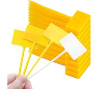 Etiquette Plante Étiquettes de plantes en forme T, étiquettes imperméables inscriptibles 13cm, matériau PP for intérieur et extérieur, jardin, maison, jardins, serres(Yellow,10PCS-13X5CM)
