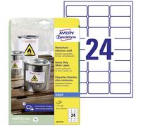 Etiquette plastique Avery-Zweckform J4773-10 63.5 x 33.9 mm film de polyester blanc 240 pc(s) fixation permanente