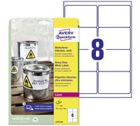 Etiquette plastique Avery-Zweckform L4715-20 67.7 x 99.1 mm film de polyester blanc 160 pc(s) fixation permanente