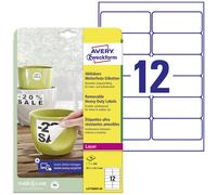 Etiquette plastique Avery-Zweckform L4776REV-20 99.1 x 42.3 mm film de polyester blanc 240 pc(s) décollable