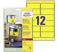 Avery Étiquettes polyester ultra-résistantes - Indéchirables, Waterproof - 99,1×42,3 mm - Jaune - 240