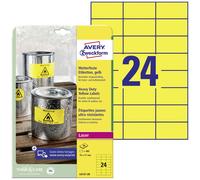 Etiquette plastique Avery-Zweckform L6131-20 70 x 37 mm film de polyester jaune 480 pc(s) fixation permanente