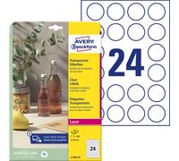Etiquette plastique Avery-Zweckform L7780-25 Ø 40 mm film de polyester transparent 600 pc(s) fixation permanente