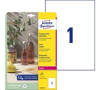 Avery Zweckform L7784-25 Paquet de 25 feuilles d'étiquettes brillantes transparentes 210 x 297 mm (Import Allemagne)