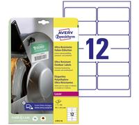 Avery Étiquettes Ultra-Résistantes Polyéthylène - 120 Étiquettes Autocollantes 210 x 148 mm - Compatible Imprimante Étiquette Autocollante Laser/Jet d'Encre