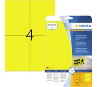 Etiquette plastique Herma 8032 105 x 148 mm film de polyester jaune 100 pc(s) fixation extra-forte