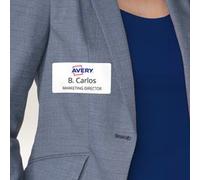 Etiquette pour badge, 80 x 50 mm, blanc