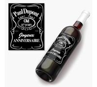 Étiquette pour bouteille anniversaire personnalisée (lot de 2) impression de qualité professionnelle. Vous pouvez personnaliser le nom et prénom ainsi que l'âge de la personne.