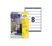 Avery Zweckform L6060-10 Étiquettes pour dossiers (A4, dos de classeur, papier mat, Lot de 80, 34 x 192 mm) 10 feuilles Blanc