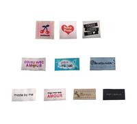 Étiquette tissée à coudre Lot de 10 Message Fun Customisation textile Thème Fait Main
