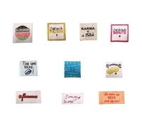Étiquette tissée à coudre Lot de 10 Message Fun Customisation textile Thème Petites Phrases