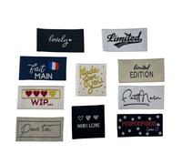 Étiquette tissée à coudre Lot de 10 Message Fun Customisation textile Thème Pour Offrir