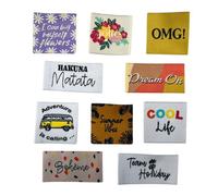 Étiquette tissée à coudre Lot de 10 Message Fun Customisation textile Thème Summer Vibes