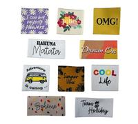 Étiquette tissée à coudre Lot de 10 Message Fun Customisation textile Thème Summer Vibes