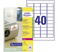 Etiquette ultra-adhésives Avery-Zweckform L6140-20 45.7 x 25.4 mm film de polyester blanc 800 pc(s) fixation permanente