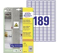 Etiquette ultra-adhésives Avery-Zweckform L7871-20 25.4 x 10 mm papier blanc 3780 pc(s) fixation permanente , fixation forte