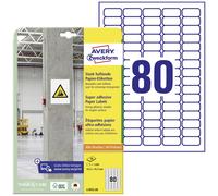 Etiquette ultra-adhésives Avery-Zweckform L7872-20 35.6 x 16.9 mm papier blanc 1600 pc(s) fixation permanente , fixation forte