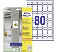 Avery Zweckform l7872-20 Papier antidérapante étiquette, 35,6 x 16,9 mm, 20 feuilles/1600 étiquettes Blanc