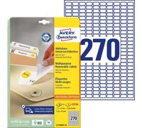 AVERY/Zweckform Stick+Lift étiquettes, 17,8x10mm, blanches