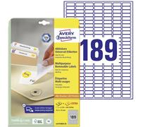 Etiquette universelles Avery-Zweckform L4731REV-25 25.4 x 10 mm papier blanc 5760 pc(s) décollable