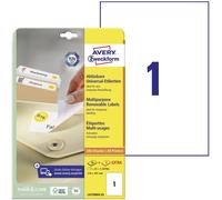 Avery Étiquettes Zweckform Stick+Lift 210 x 297 mm Blanches
