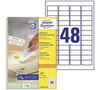 Etiquette universelles Avery-Zweckform L4736REV-100 45.7 x 21.2 mm papier blanc 4800 pc(s) décollable