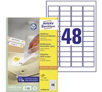 Etiquette universelles Avery-Zweckform L4736REV-100 45.7 x 21.2 mm papier blanc 4800 pc(s) décollable